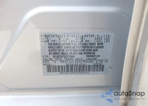 2016 Nissan Sentra S z USA, uszkodzony, nr VIN 3N1AB7AP2GY313444